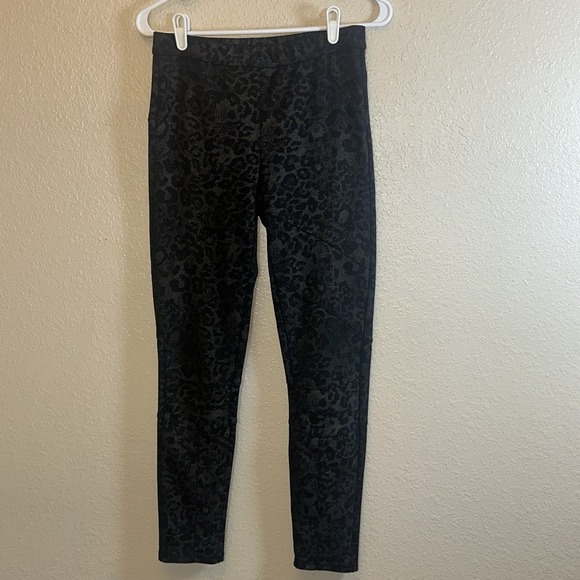 Free People Pants - Free People Stretch Ponte Leopard Leggings Antique Lace Black Womens Small  NWOT